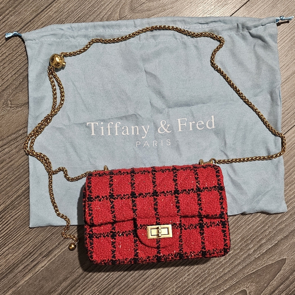 Tiffany & Fred Paris Tweed Red Bag